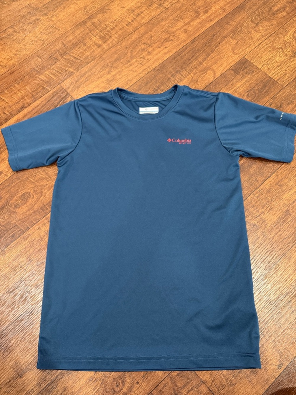 Columbia Boys' Navy Blue Short Sleeve Tee with Red Logo